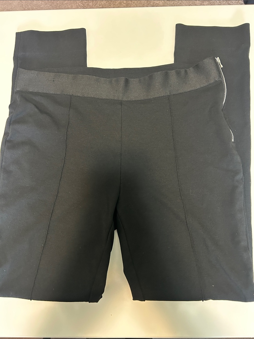 Everlane Black Stretch Knit Women’s Trousers with Side Zip